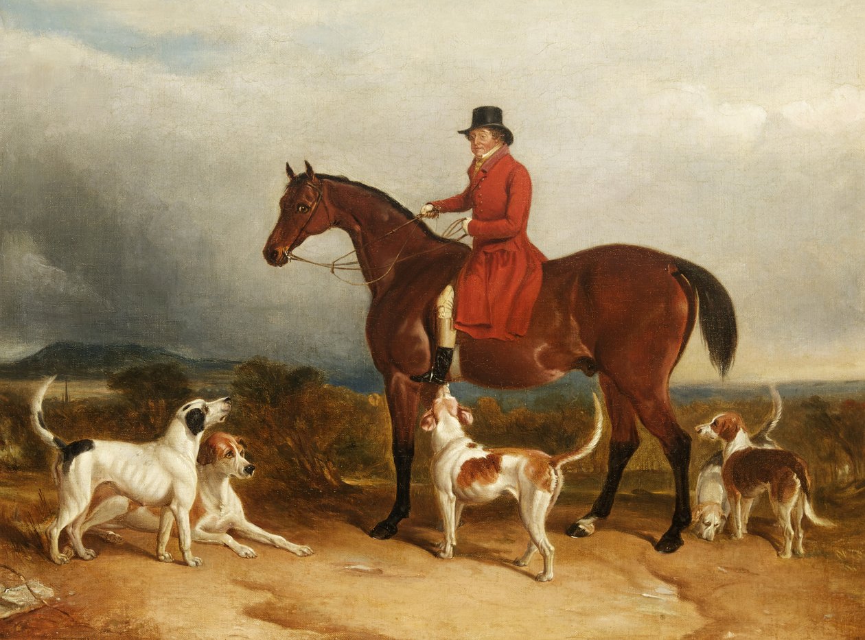 William Phillips von Risca Manor, Monmouthshire mit Hunden, 1850-55 von James Flewitt Mullock