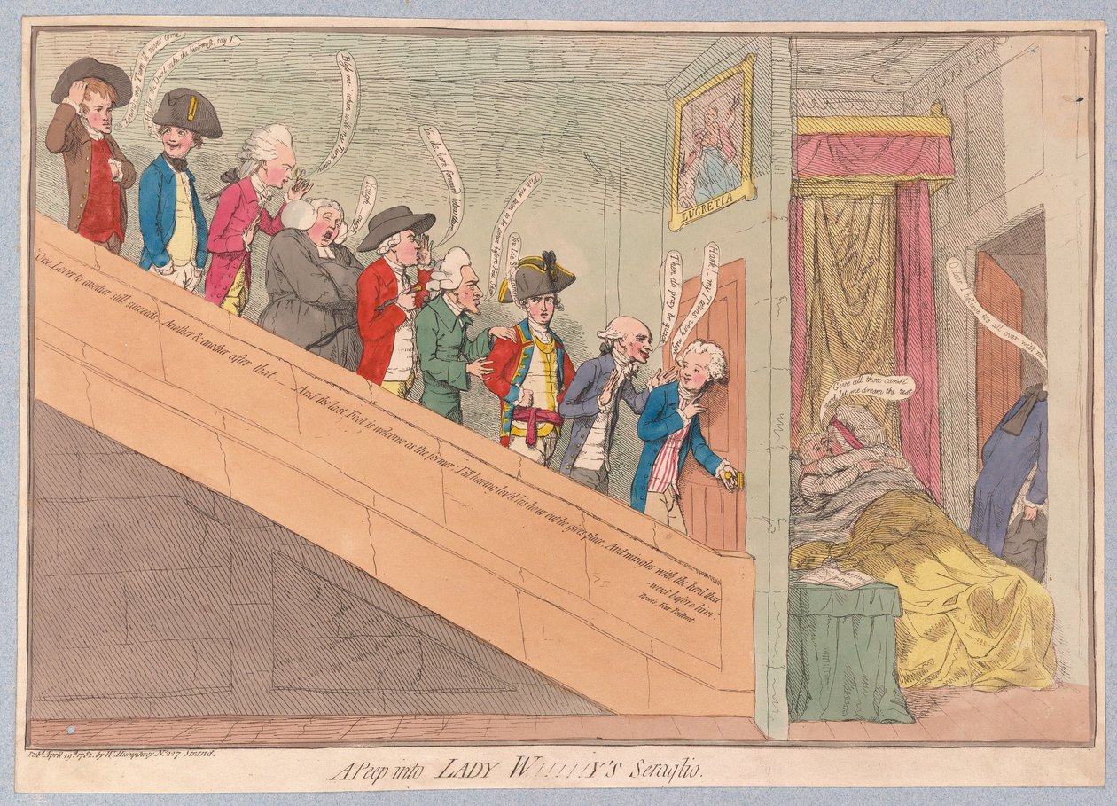 Ein Blick in Lady W!!!!!ys Serail, veröffentlicht 1782 von James Gillray