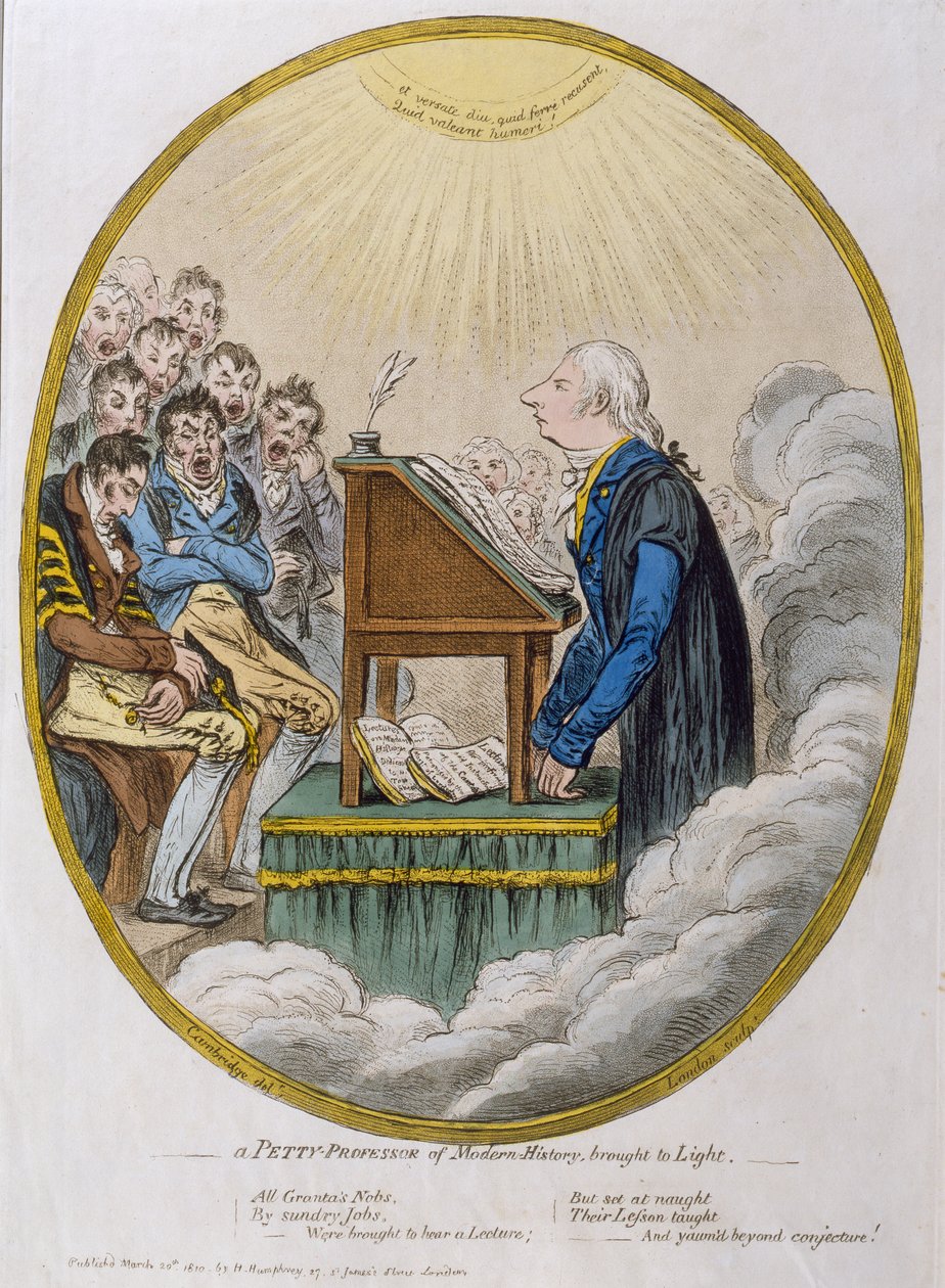 Ein kleiner Professor der modernen Geschichte ans Licht gebracht, veröffentlicht von Hannah Humphrey, 1810 von James Gillray
