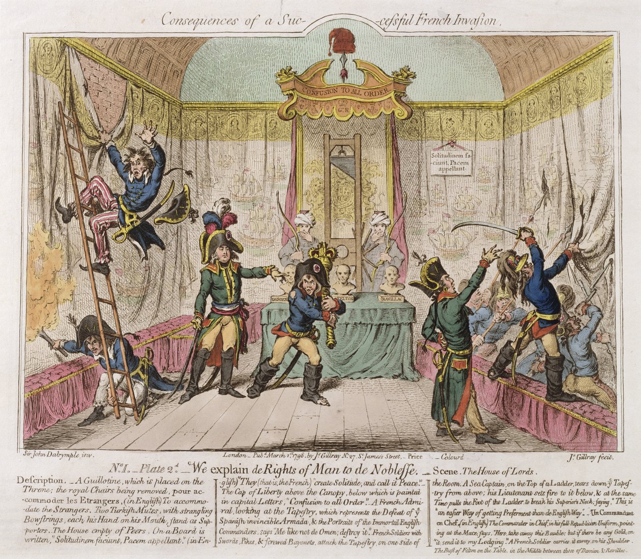 Folgen einer erfolgreichen französischen Invasion, oder Wir erklären die Rechte des Menschen an die Noblesse von James Gillray
