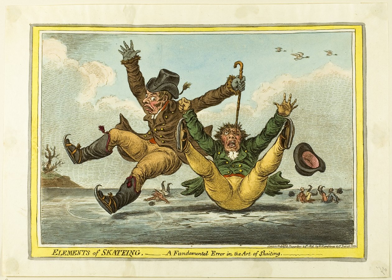 Elemente des Schlittschuhlaufens: Ein grundlegender Fehler in der Kunst des Schlittschuhlaufens von James Gillray