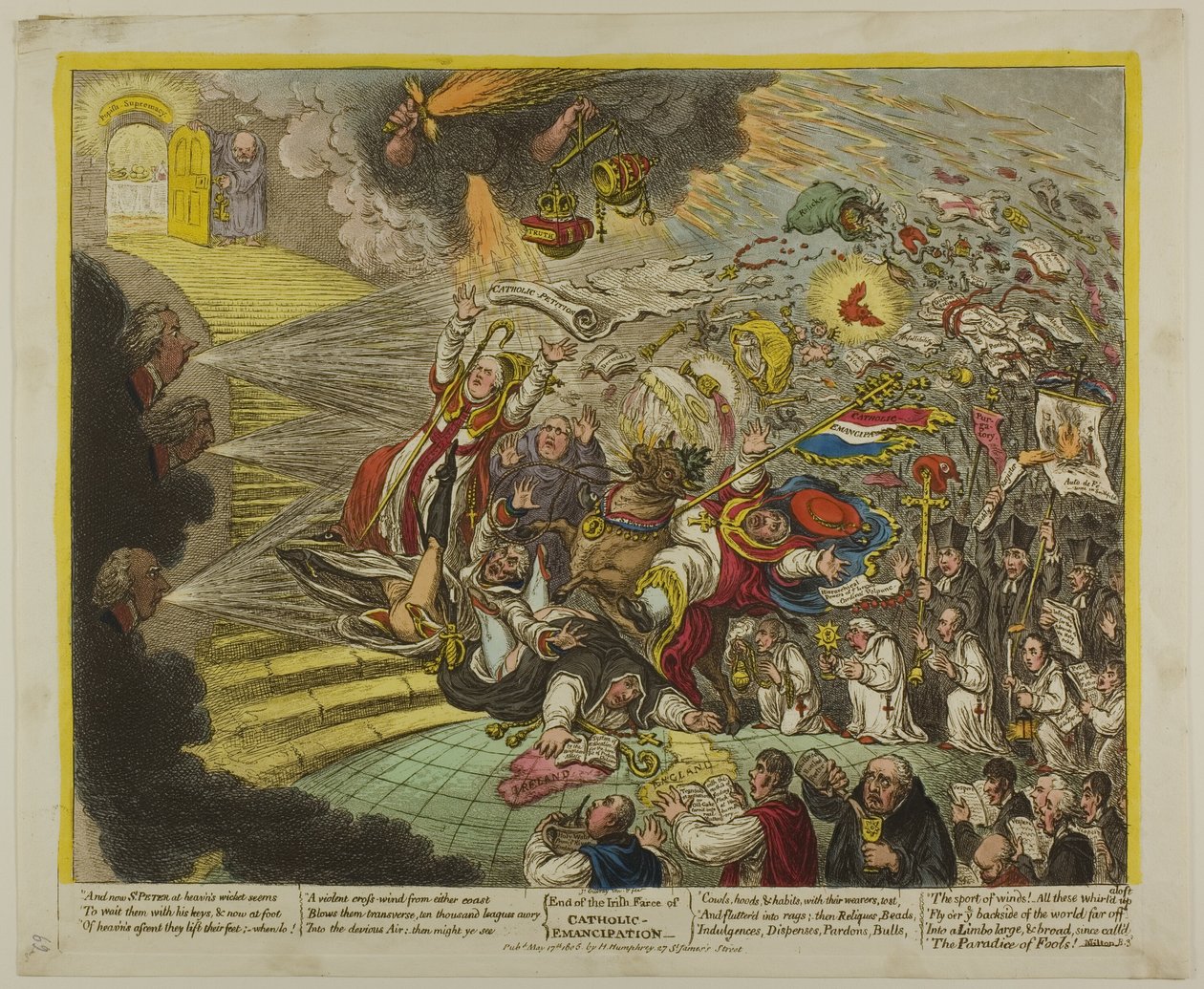 Ende der irischen Farce der katholischen Emanzipation von James Gillray