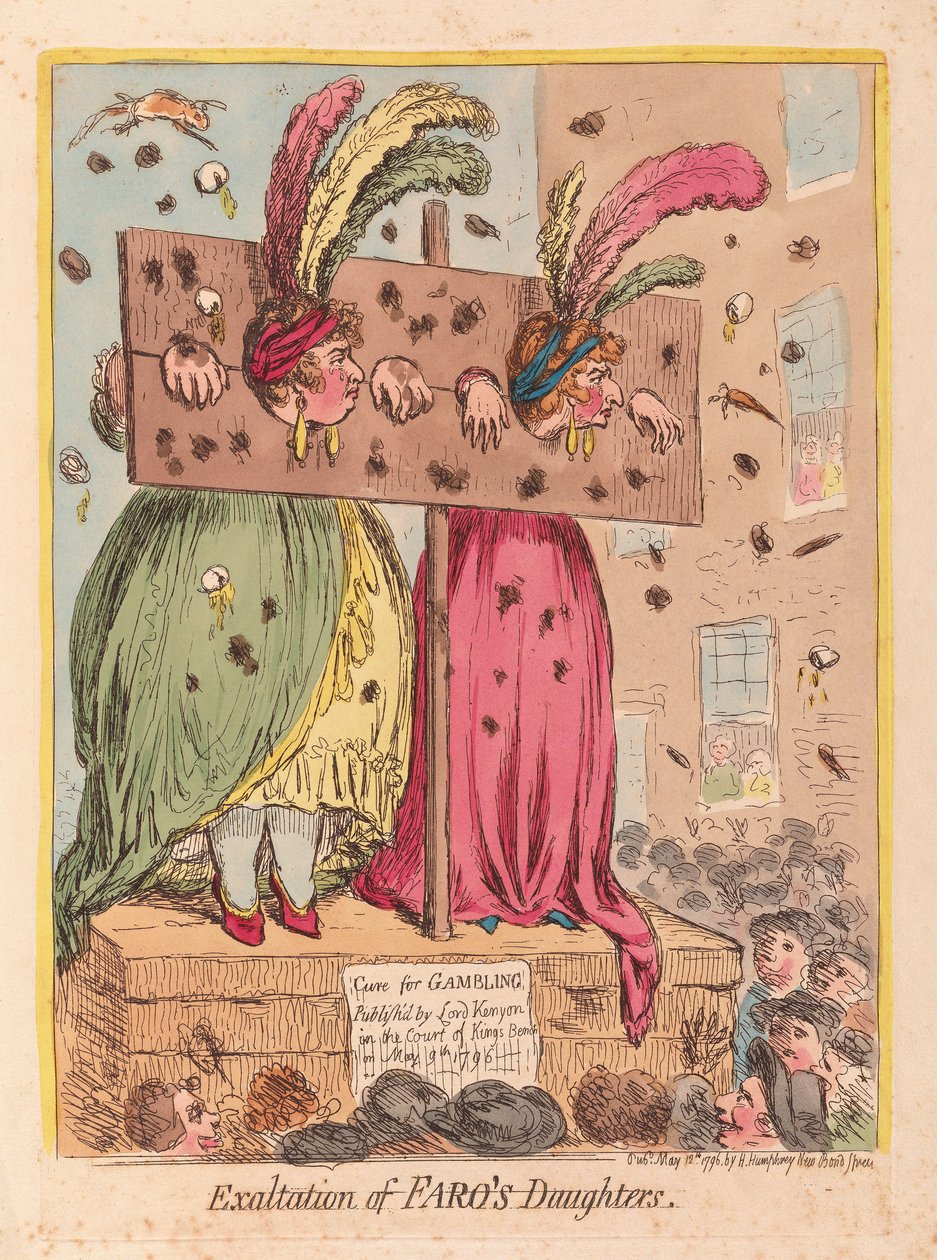 Erhöhung der Töchter von Faro, veröffentlicht 1796 von James Gillray