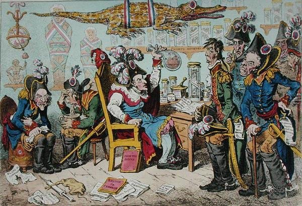 Französische Generäle, die sich aus gesundheitlichen Gründen zurückziehen, mit Lepaux im Direktorium von James Gillray