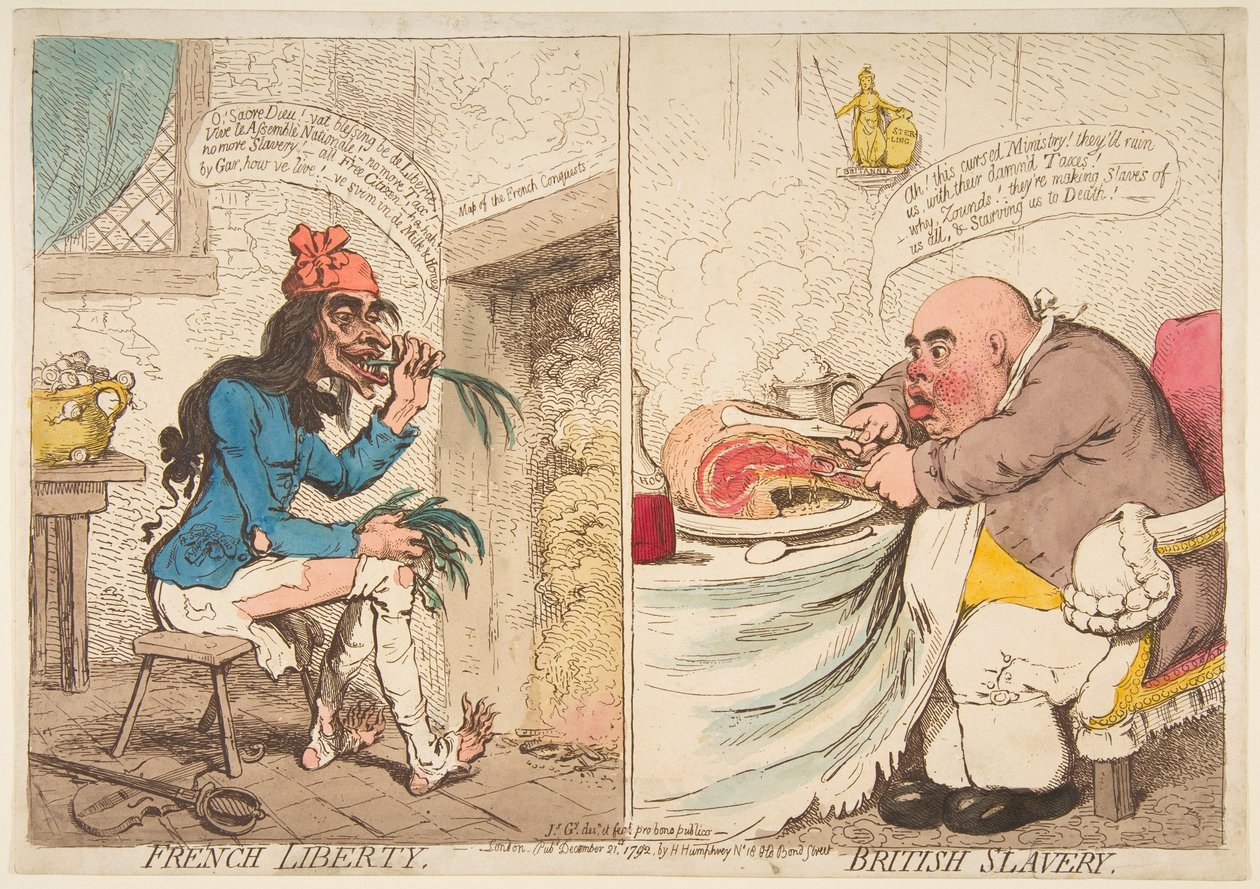 Französische Freiheit - Britische Sklaverei, 21. Dezember 1792 von James Gillray