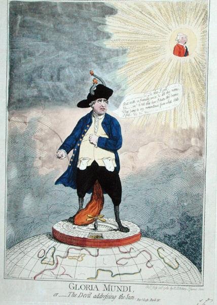 Gloria Mundi, oder Der Teufel spricht zur Sonne von James Gillray