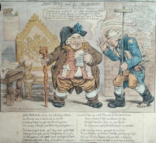 John Bull und der Alarmist von James Gillray