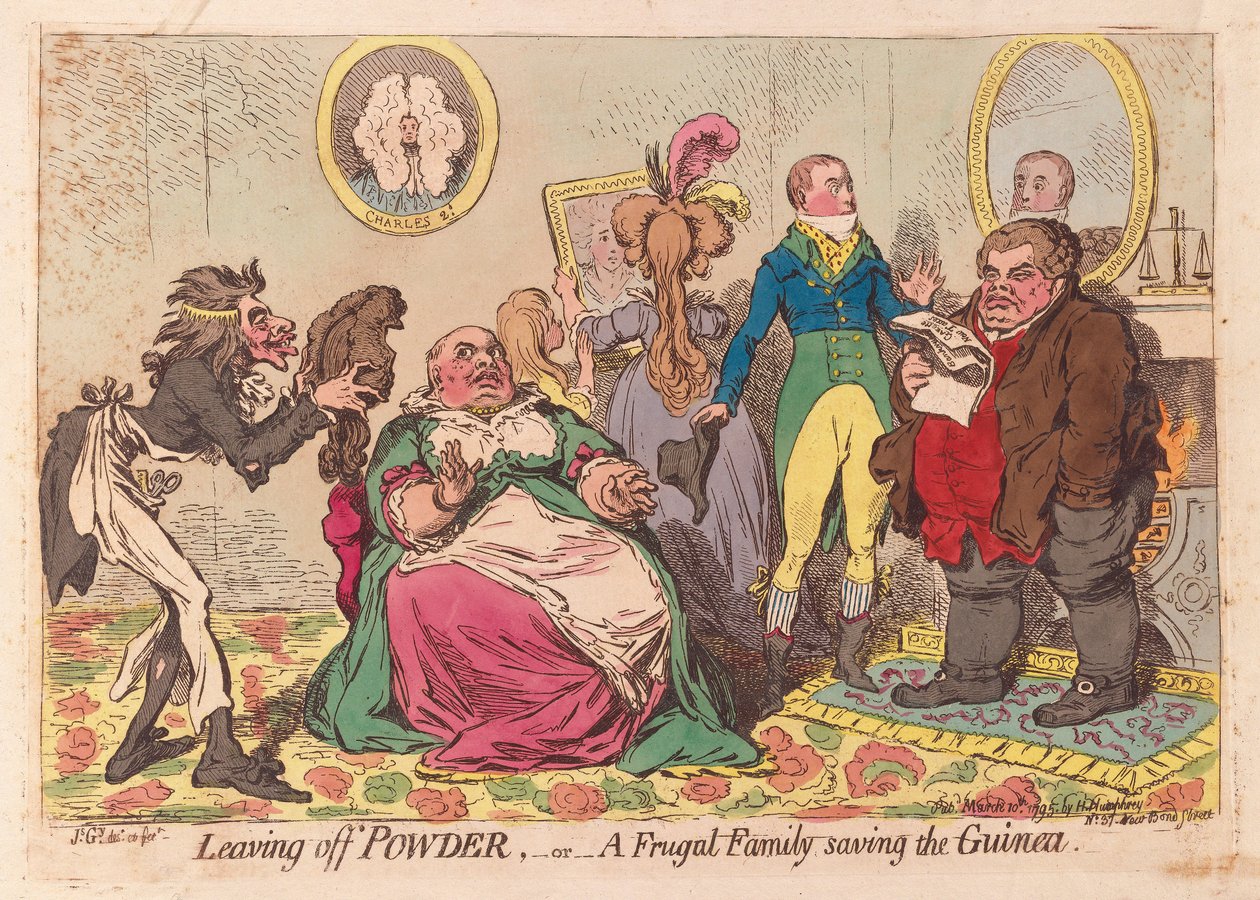 Aufhören mit Puder oder eine sparsame Familie spart das Guinea von James Gillray