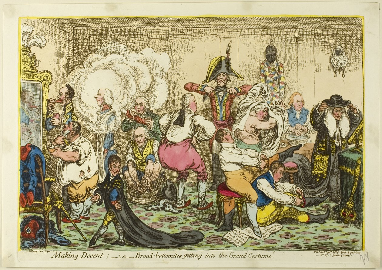 Anständig machen; d.h. Broad-Bottomites im großen Kostüm von James Gillray