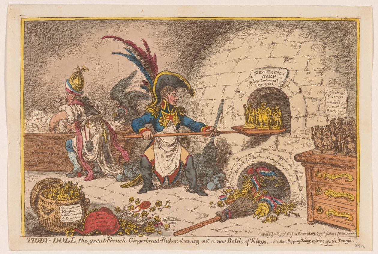 Napoleon backt eine neue Portion Könige, 1806 von James Gillray