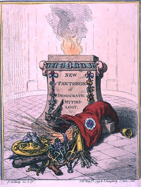 Neues Pantheon der demokratischen Mythologie, veröffentlicht von Hannah Humphrey von James Gillray