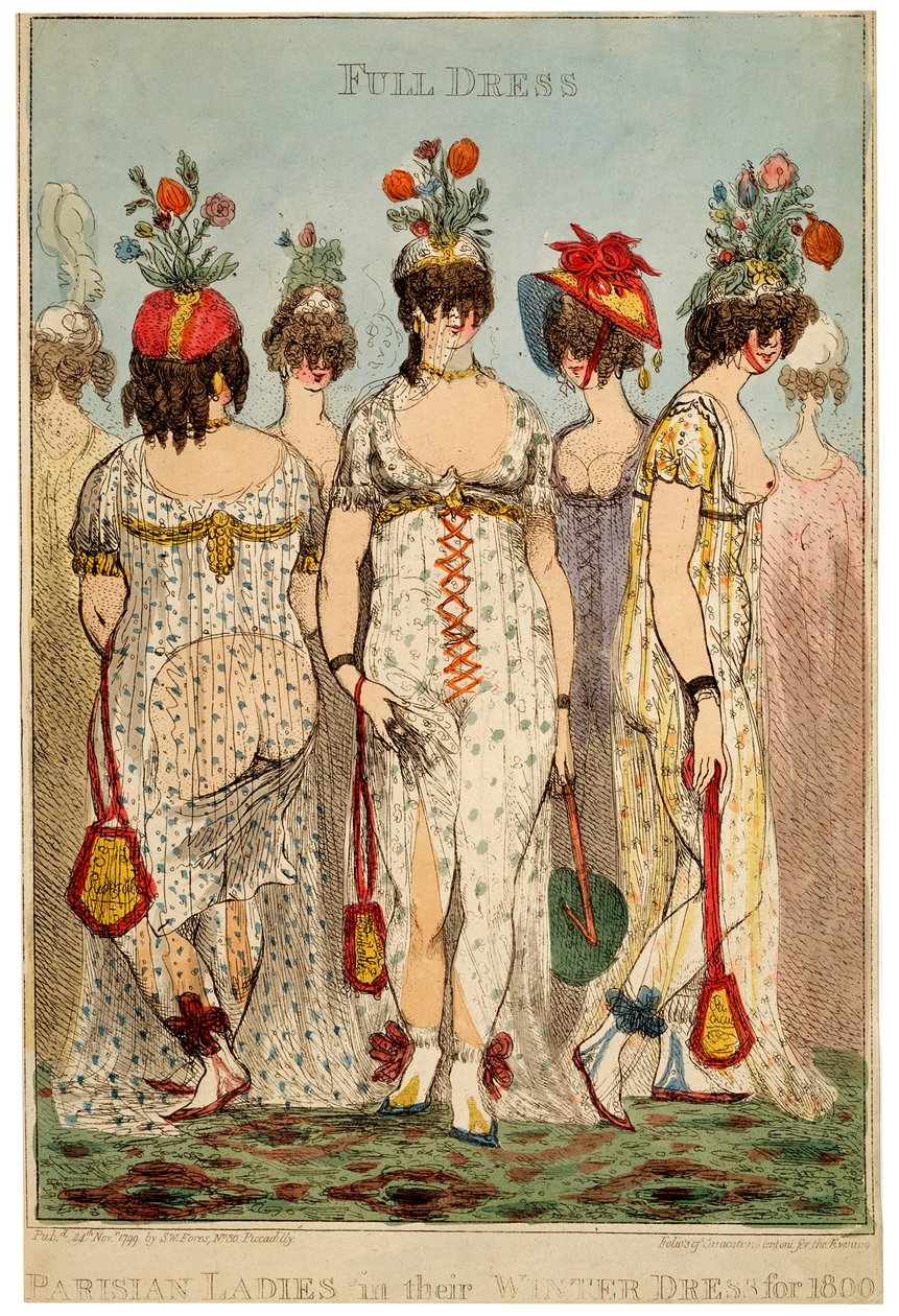 Pariser Damen in ihrer vollen Winterkleidung für 1800, 1799 von James Gillray