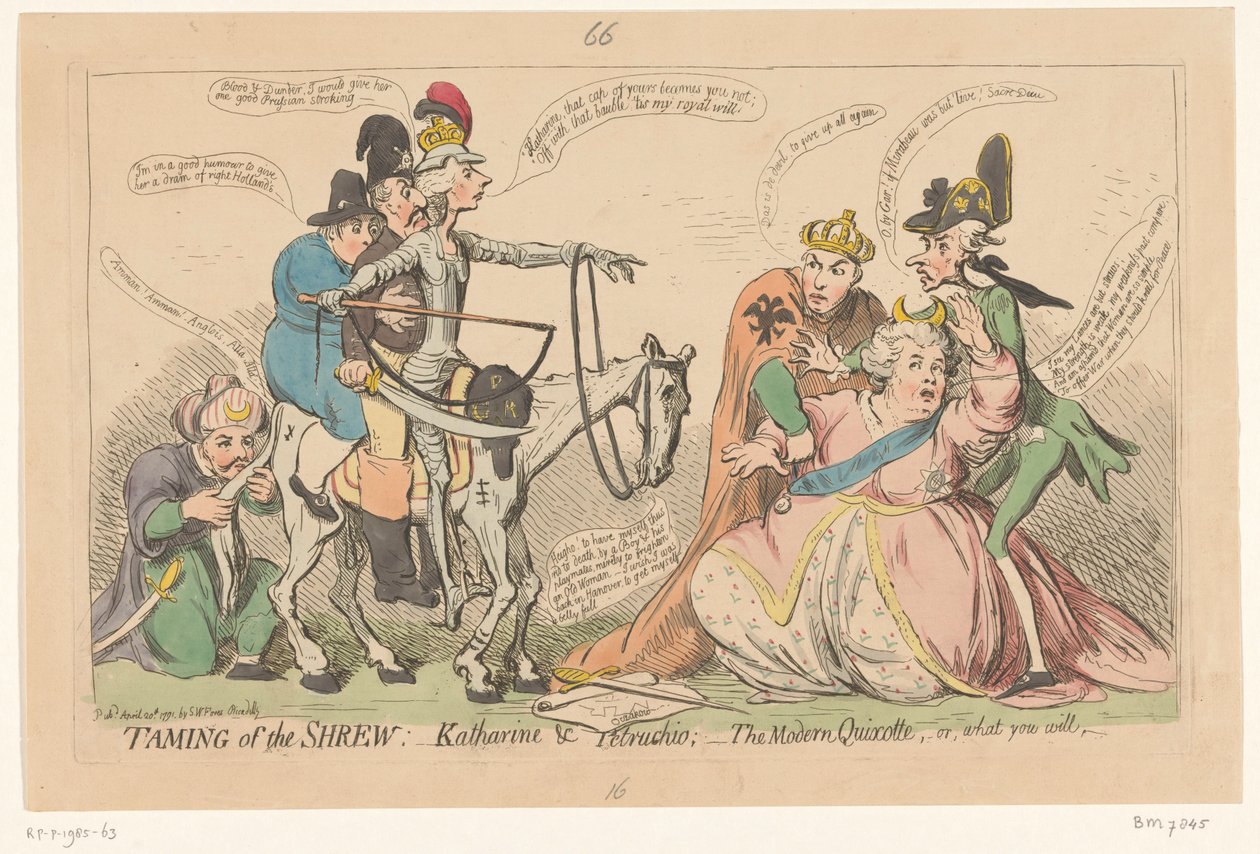 Pitt jagt als Don Quijote Katharina die Große, 1791 von James Gillray
