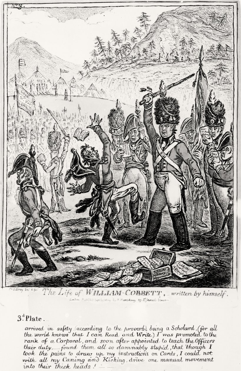 Tafel 3, aus Das Leben von William Cobbett, geschrieben von ihm selbst, veröffentlicht von H. Humphrey, 1809 von James Gillray
