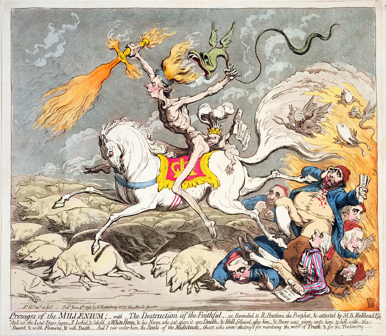 Vorzeichen des Jahrtausends, veröffentlicht von Hannah Humphrey, 1795 von James Gillray