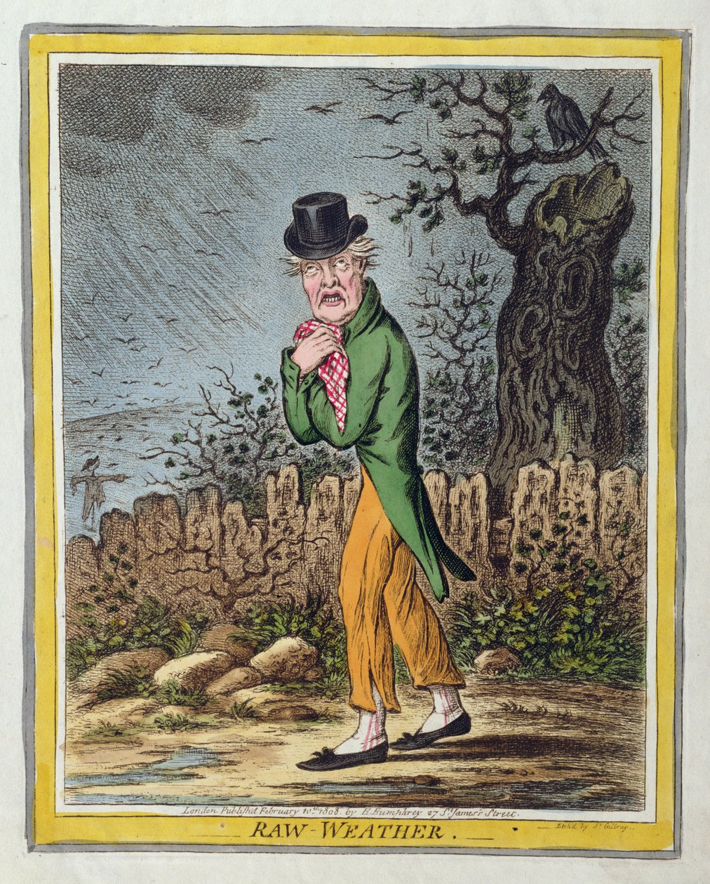 Raues Wetter, veröffentlicht von Hannah Humphrey im Jahr 1808 von James Gillray