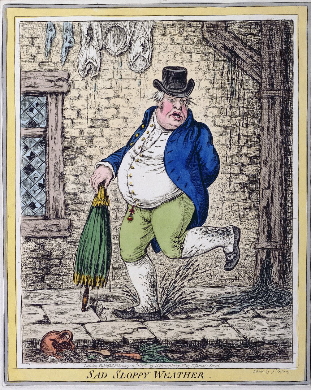 Trauriges schlampiges Wetter von James Gillray