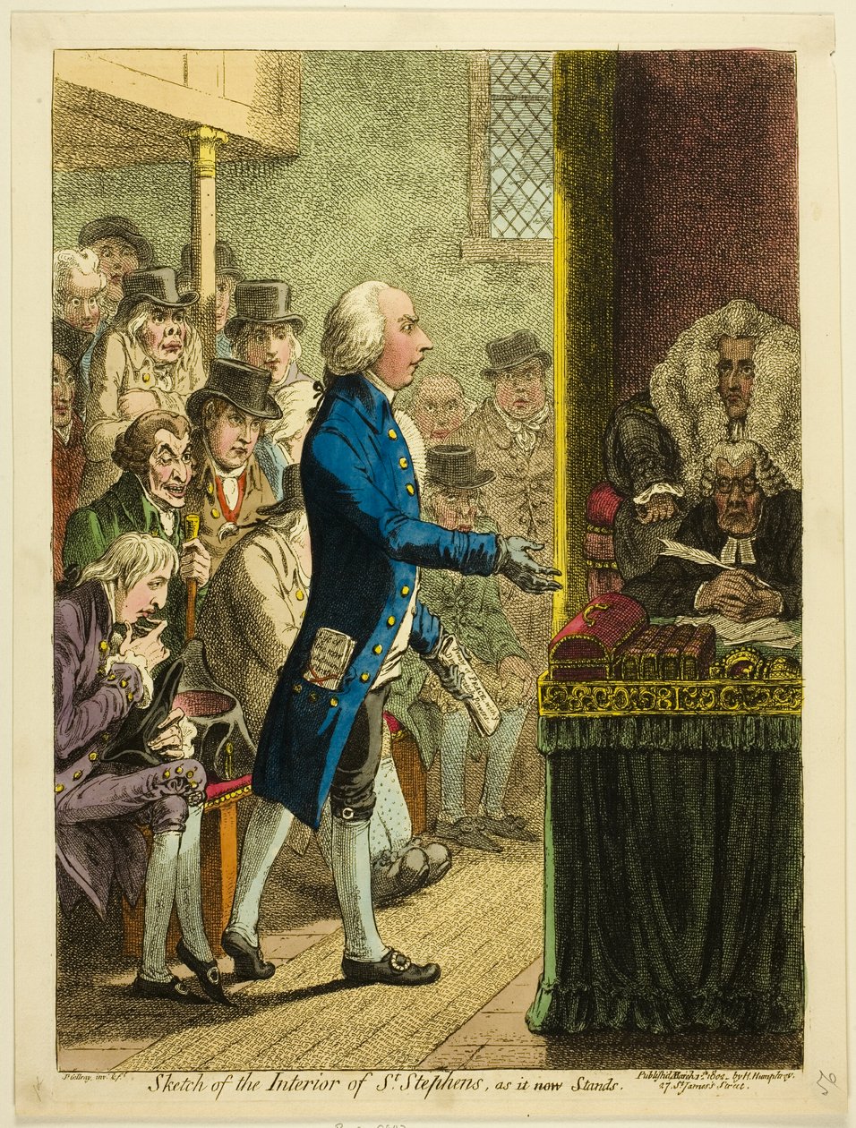 Skizze des Inneren von St. Stephens, wie es jetzt steht von James Gillray