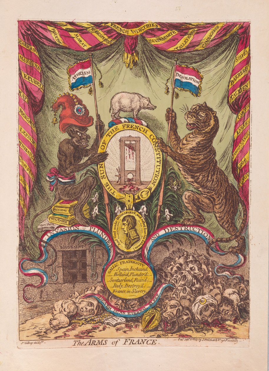 Die Waffen Frankreichs, veröffentlicht 1805 von James Gillray