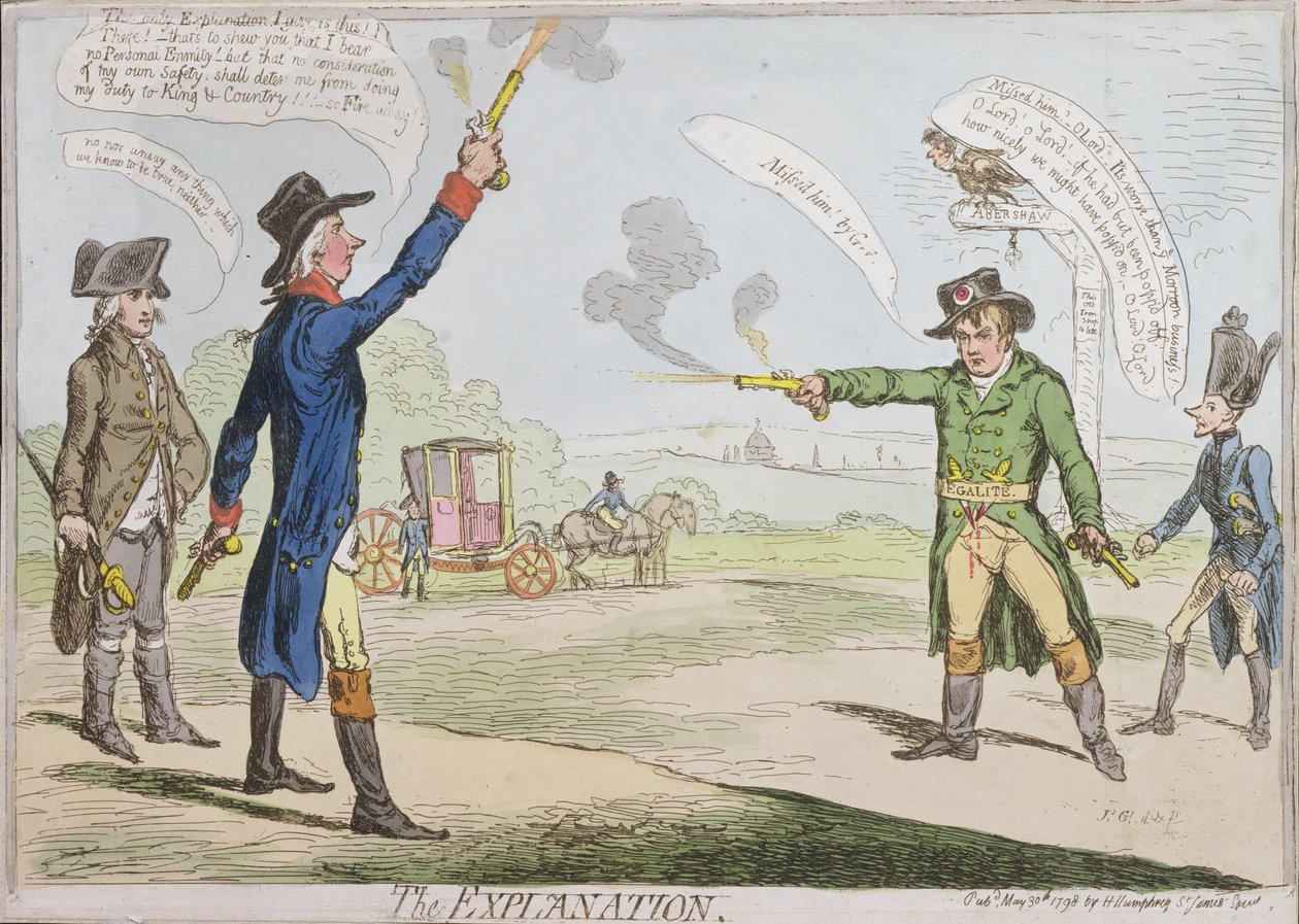 Die Erklärung, veröffentlicht von Hannah Humphrey 1798 von James Gillray