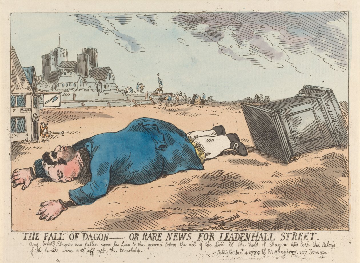 Der Fall von Dagon - oder Seltene Nachrichten für Leaden-Hall Street von James Gillray