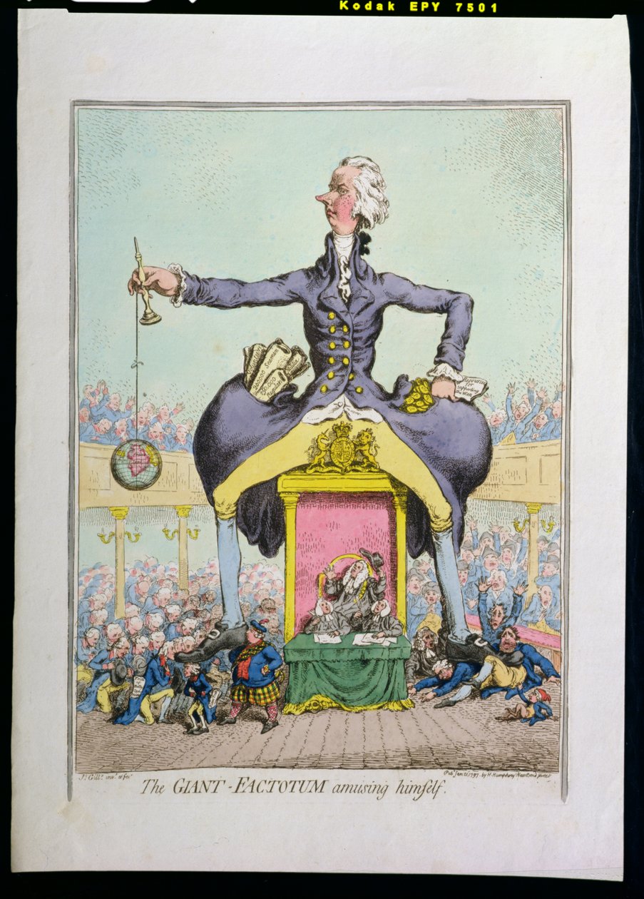 Der riesige Faktotum amüsiert sich, veröffentlicht von Hannah Humphrey im Jahr 1797 von James Gillray