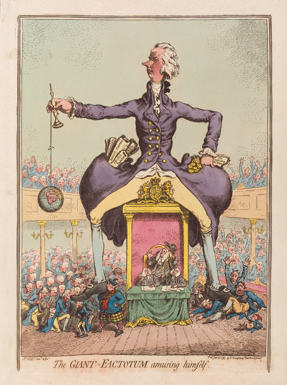 Der riesige Faktotum amüsiert sich, veröffentlicht 1797 von James Gillray