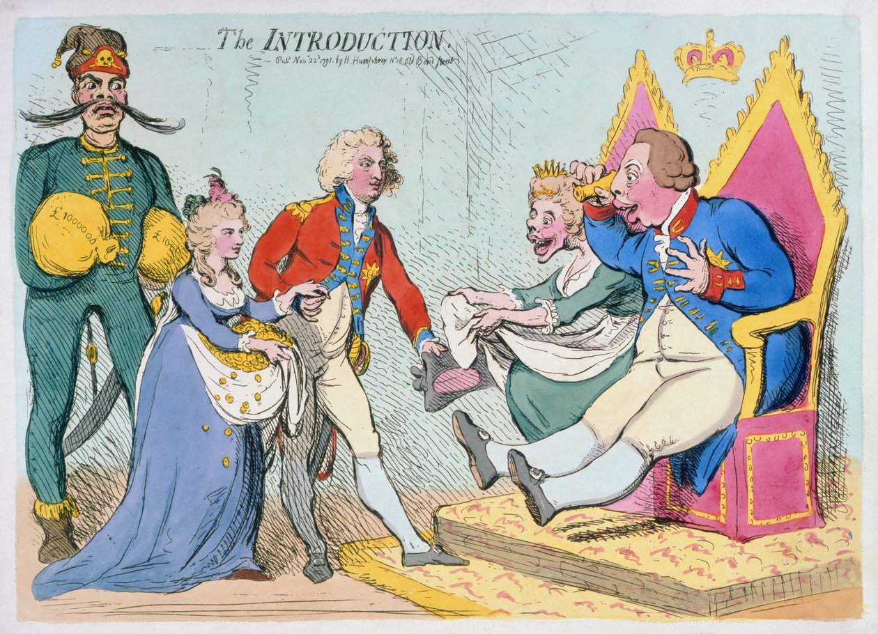 Die Einführung, veröffentlicht von Hannah Humphrey, 1791 von James Gillray