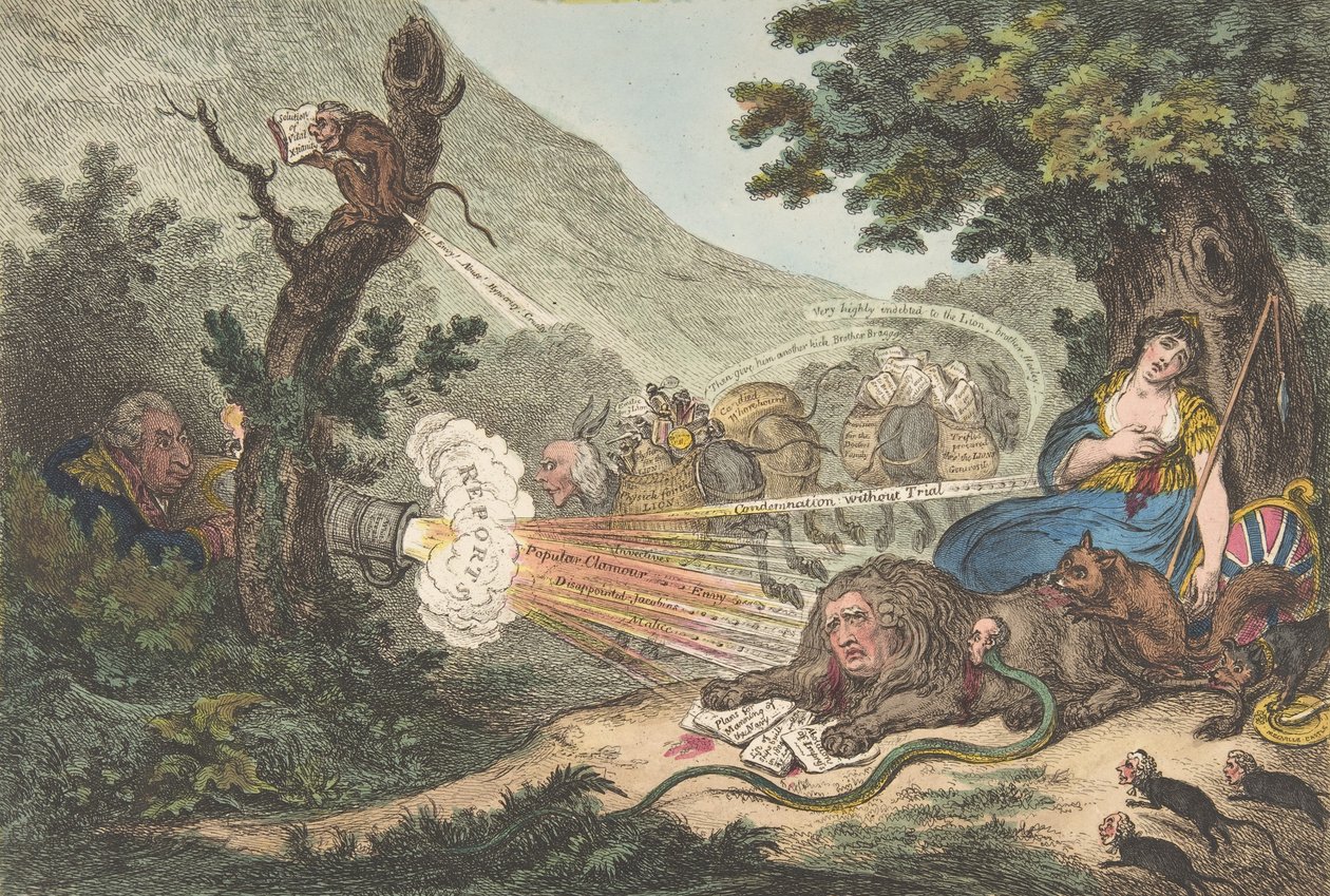 Der verwundete Löwe, 16. Juli 1805 von James Gillray