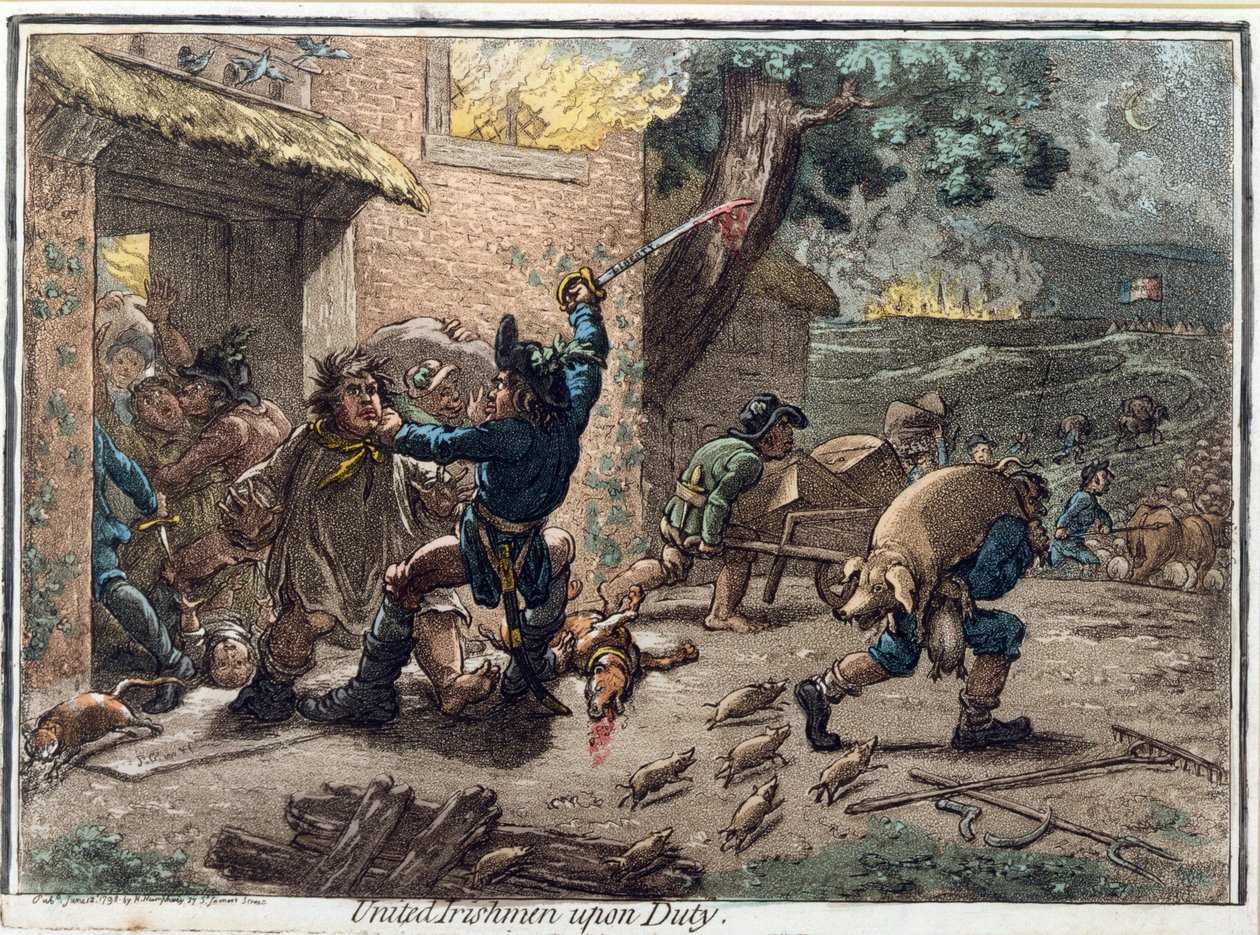 Vereinigte Iren im Dienst, veröffentlicht von Hannah Humphrey im Jahr 1798 von James Gillray