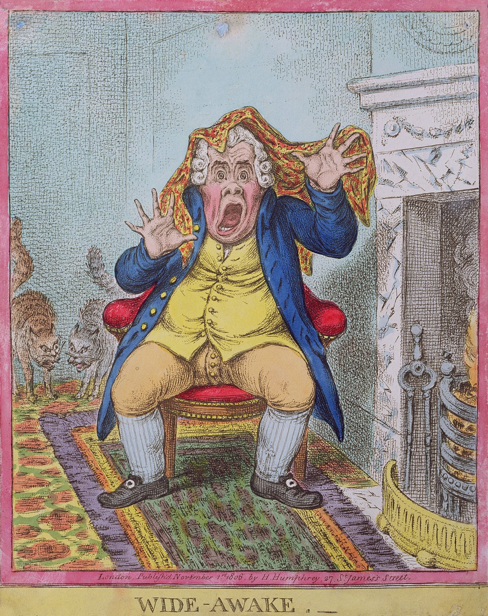 Hellwach, veröffentlicht von Hannah Humphrey im Jahr 1806 von James Gillray