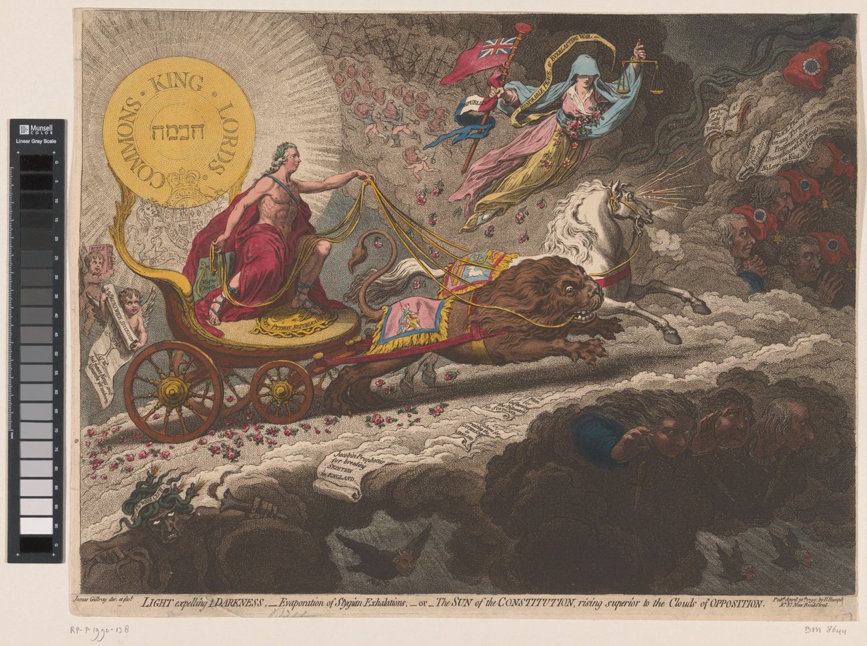 William Pitt vertreibt die dunklen Mächte, 1795 von James Gillray