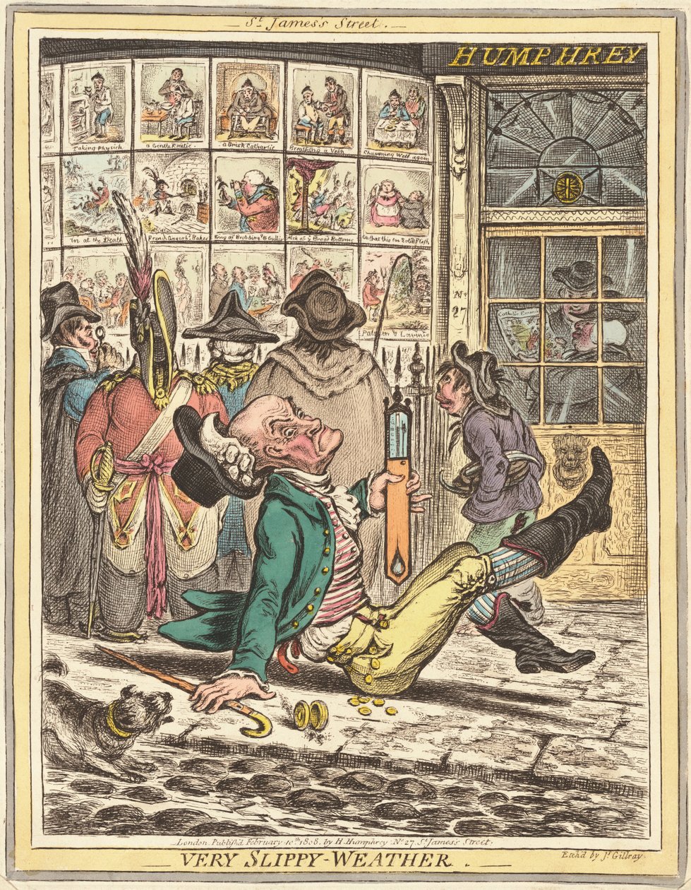 Sehr rutschiges Wetter von James Gillray after Rev. John Sneyd