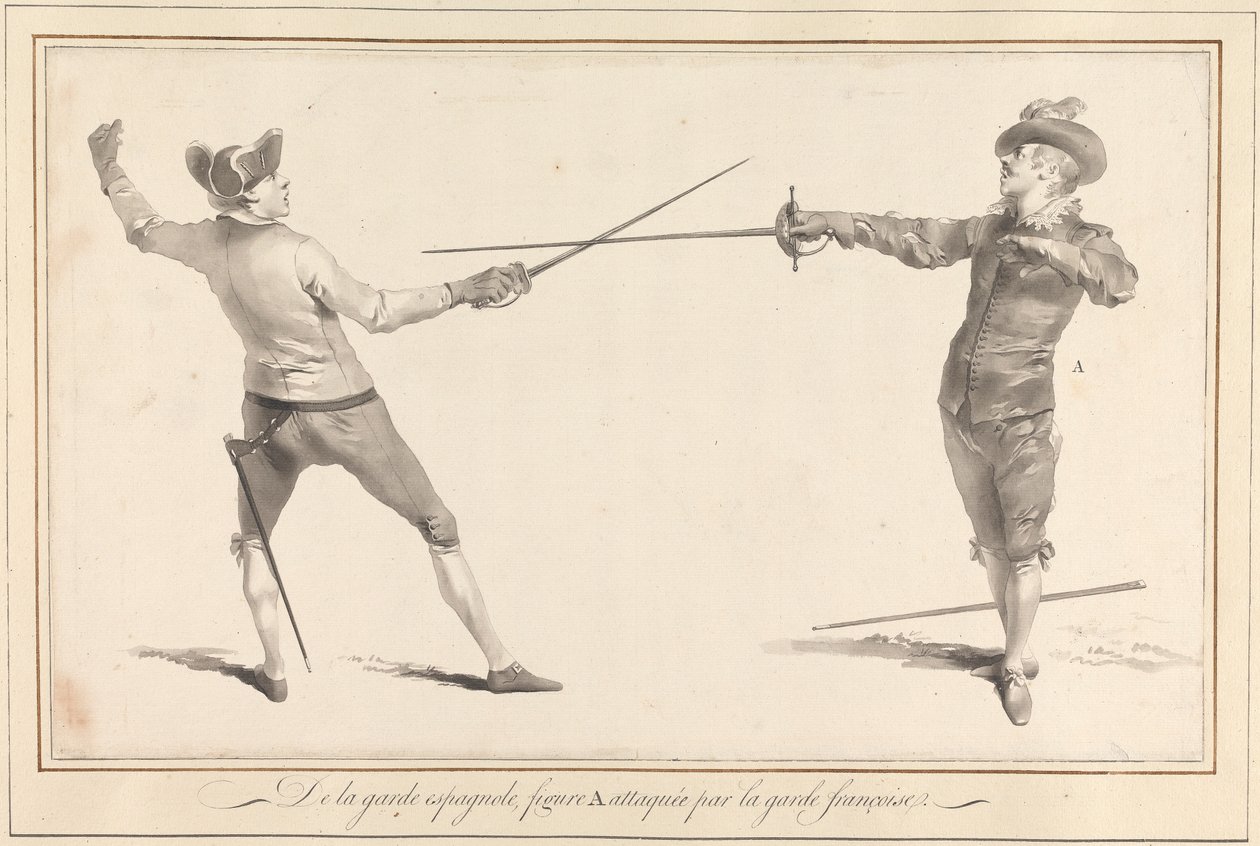 De la Garde Espagnole, Figur A angegriffen von der Garde Françoise von James Gwin