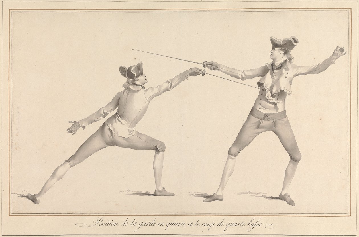Position der Wache in Quarte und der Schlag von Quarte Basse von James Gwin