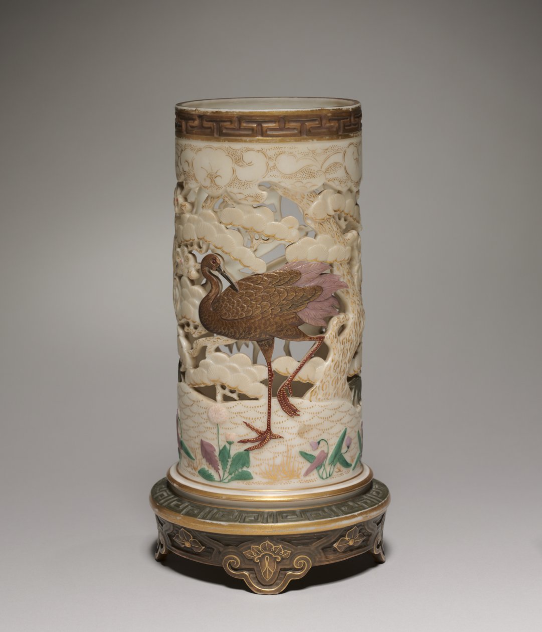Vase, hergestellt von Worcester Porzellanmanufaktur, 1873 von James Hadley