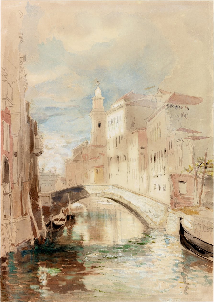 Brücke über einen Kanal in Venedig von James Holland
