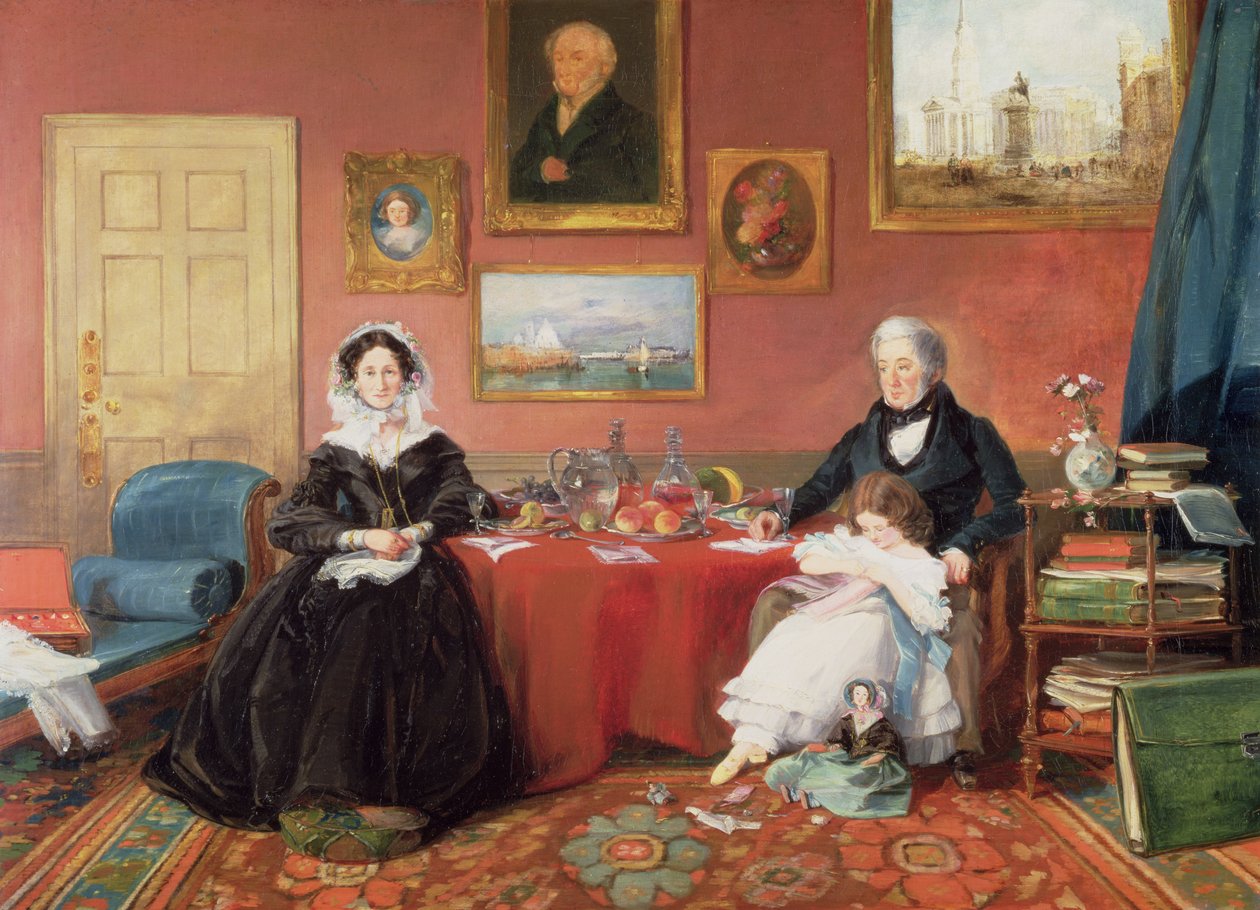 Die Familie Langford in ihrem Wohnzimmer, 1841 von James Holland