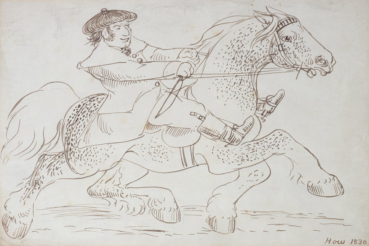 Ein Pferdehändler führt einen jungen Clydesdale vor, 1830 von James Howe