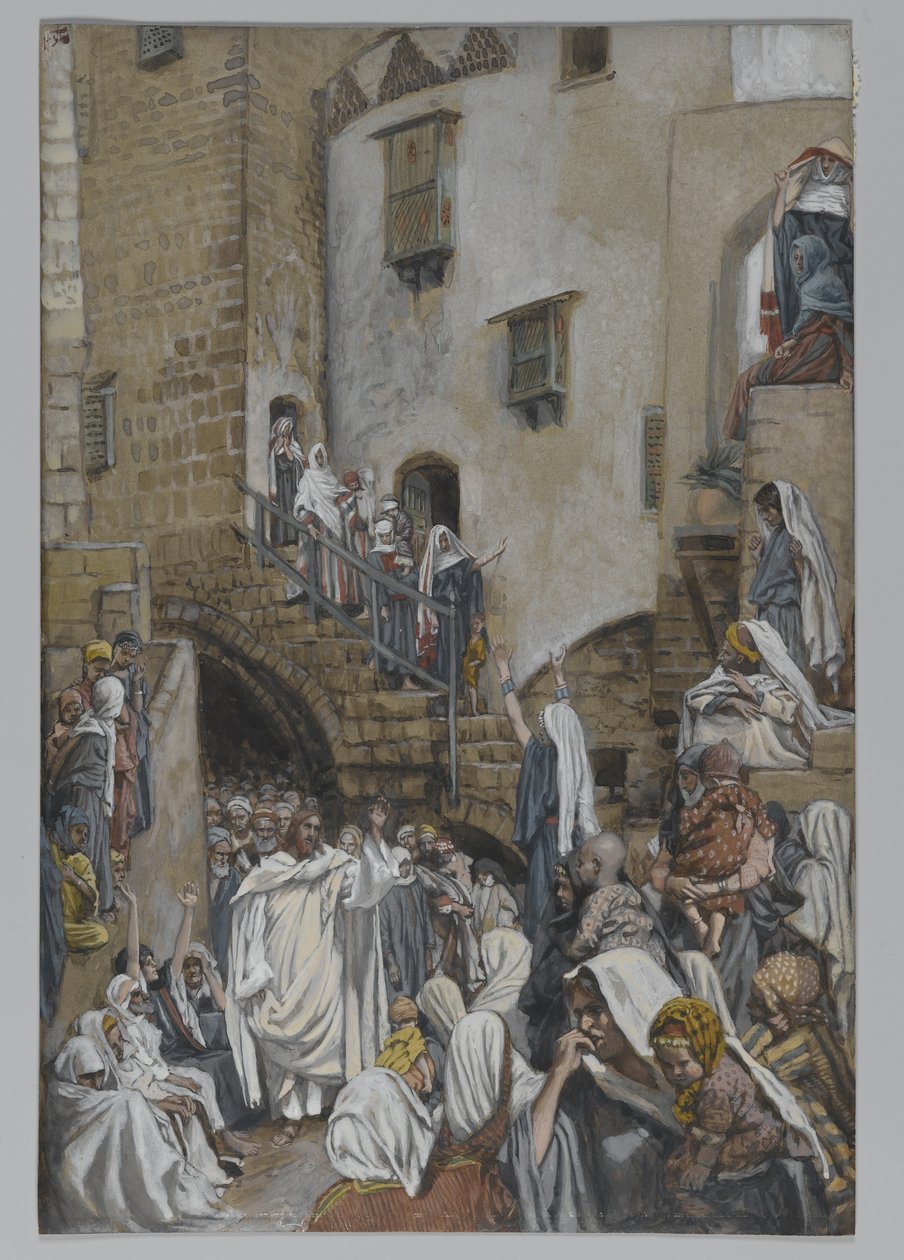Eine Frau schreit in der Menge, Illustration aus Das Leben unseres Herrn Jesus Christus, 1886-94 von James Jacques Joseph Tissot