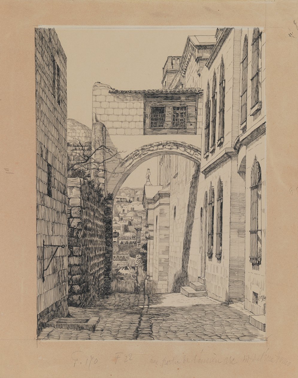 Ein Teil des antiken Bogens namens Ecce Homo, Illustration aus Das Leben unseres Herrn Jesus Christus von James Jacques Joseph Tissot