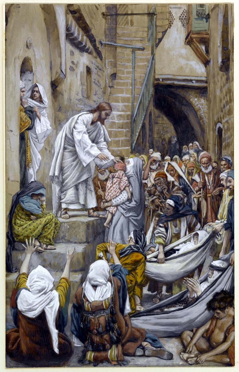 Und die ganze Stadt war an der Tür versammelt, Illustration für Das Leben Christi, ca. 1884-96 von James Jacques Joseph Tissot