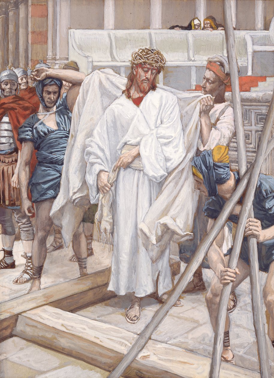 Und sie zogen ihm seine eigenen Kleider an, Illustration für Das Leben Christi von James Jacques Joseph Tissot