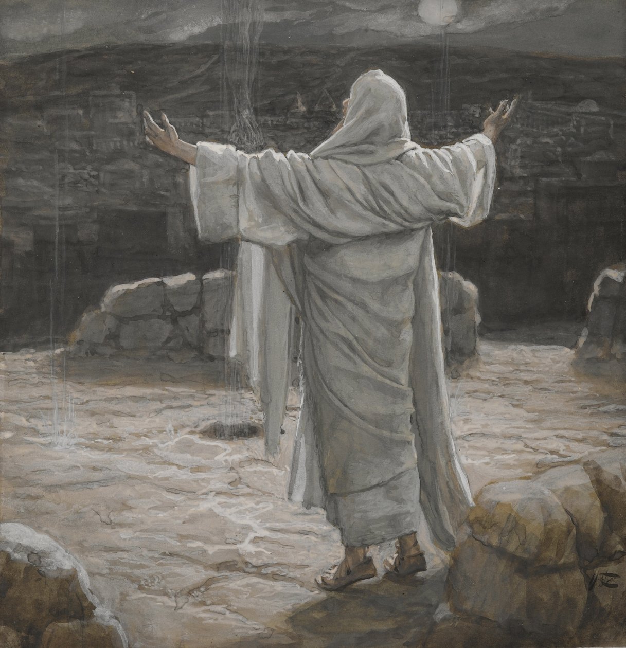 Christus zieht sich nachts auf den Berg zurück, Illustration aus Das Leben unseres Herrn Jesus Christus, 1886-94 von James Jacques Joseph Tissot