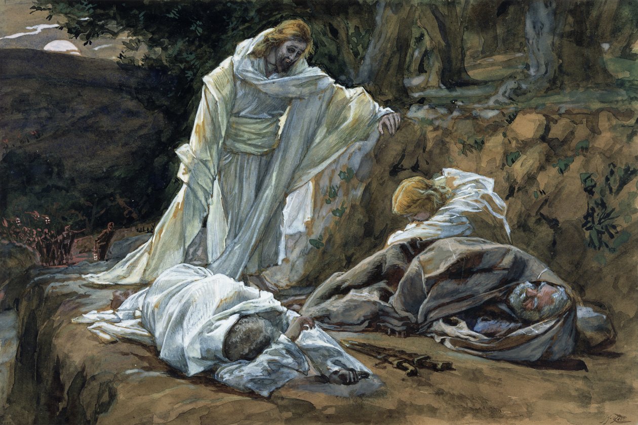 Konntet ihr nicht eine Stunde mit mir wachen?, Illustration für Das Leben Christi von James Jacques Joseph Tissot