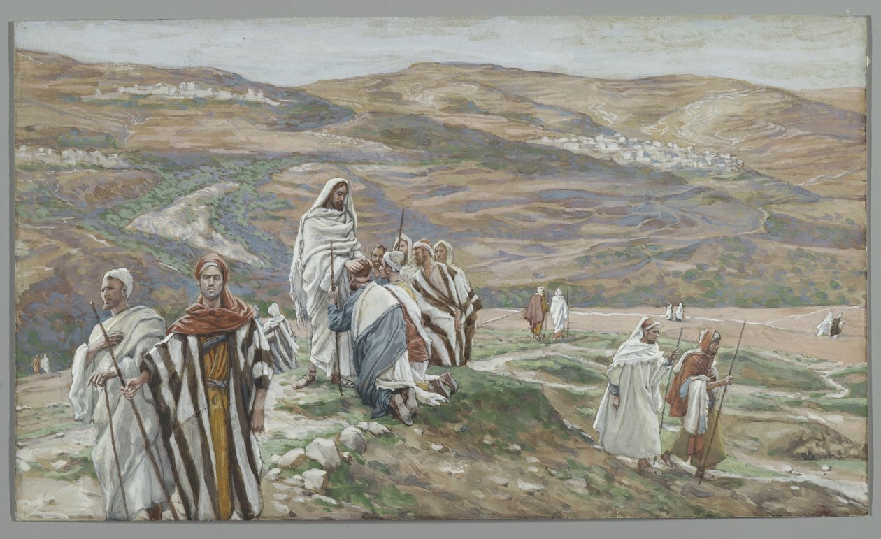 Er sandte sie zu zweit aus, Illustration aus Das Leben unseres Herrn Jesus Christus, 1886-96 von James Jacques Joseph Tissot