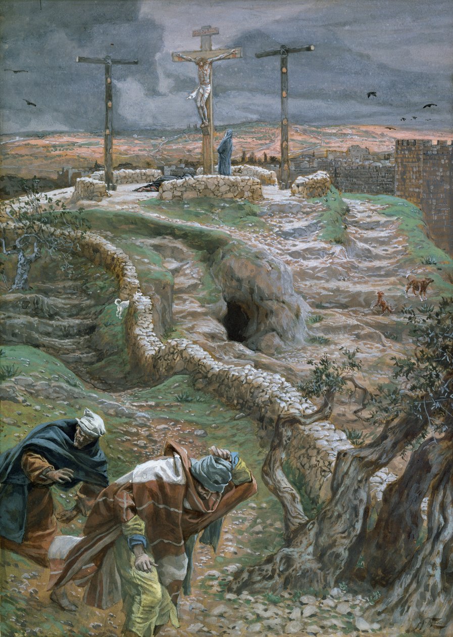 Jesus allein am Kreuz, Illustration für Das Leben Christi von James Jacques Joseph Tissot