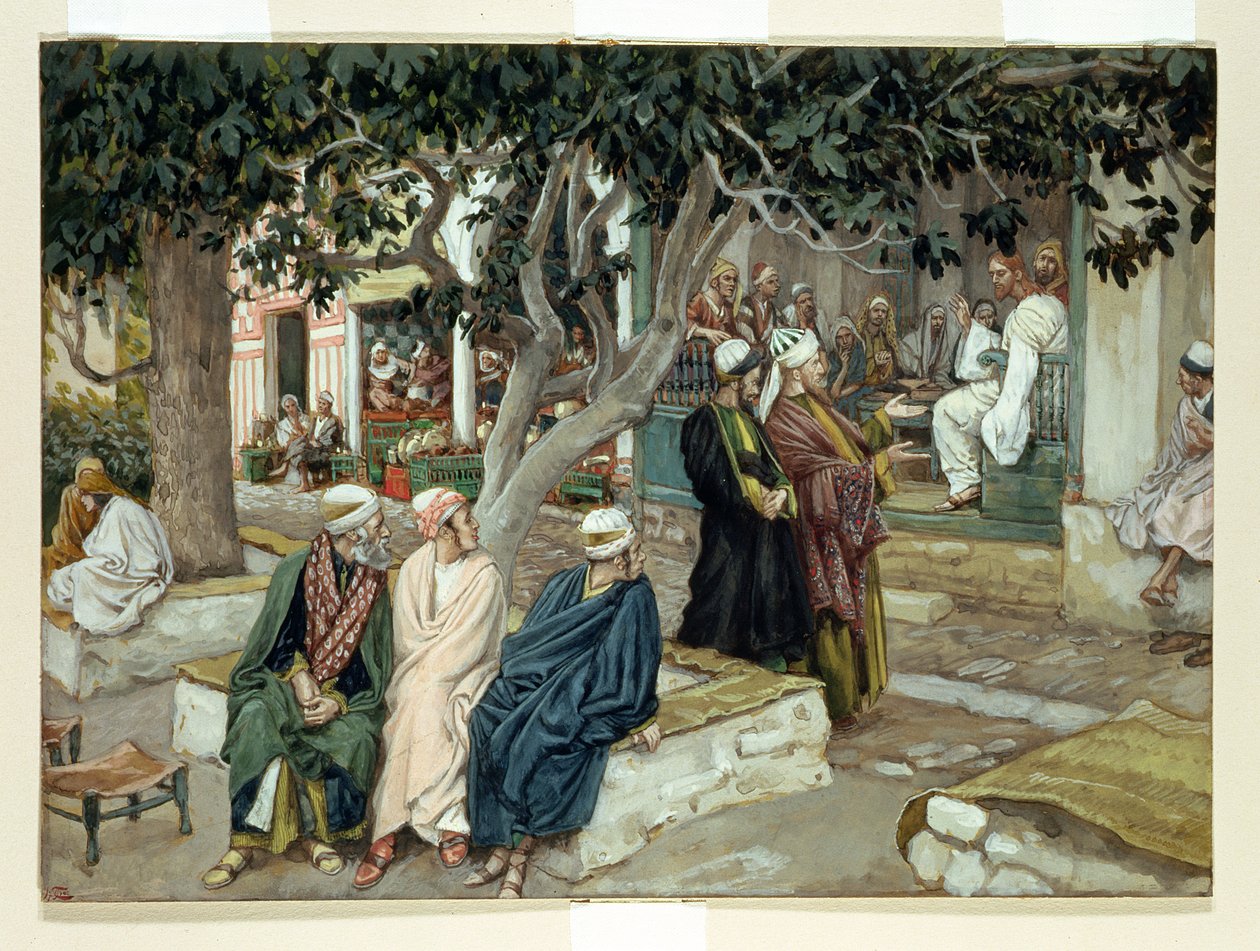 Jesus in einer Begegnung mit St. Matthäus, Illustration für Das Leben Christi, ca. 1886-96 von James Jacques Joseph Tissot