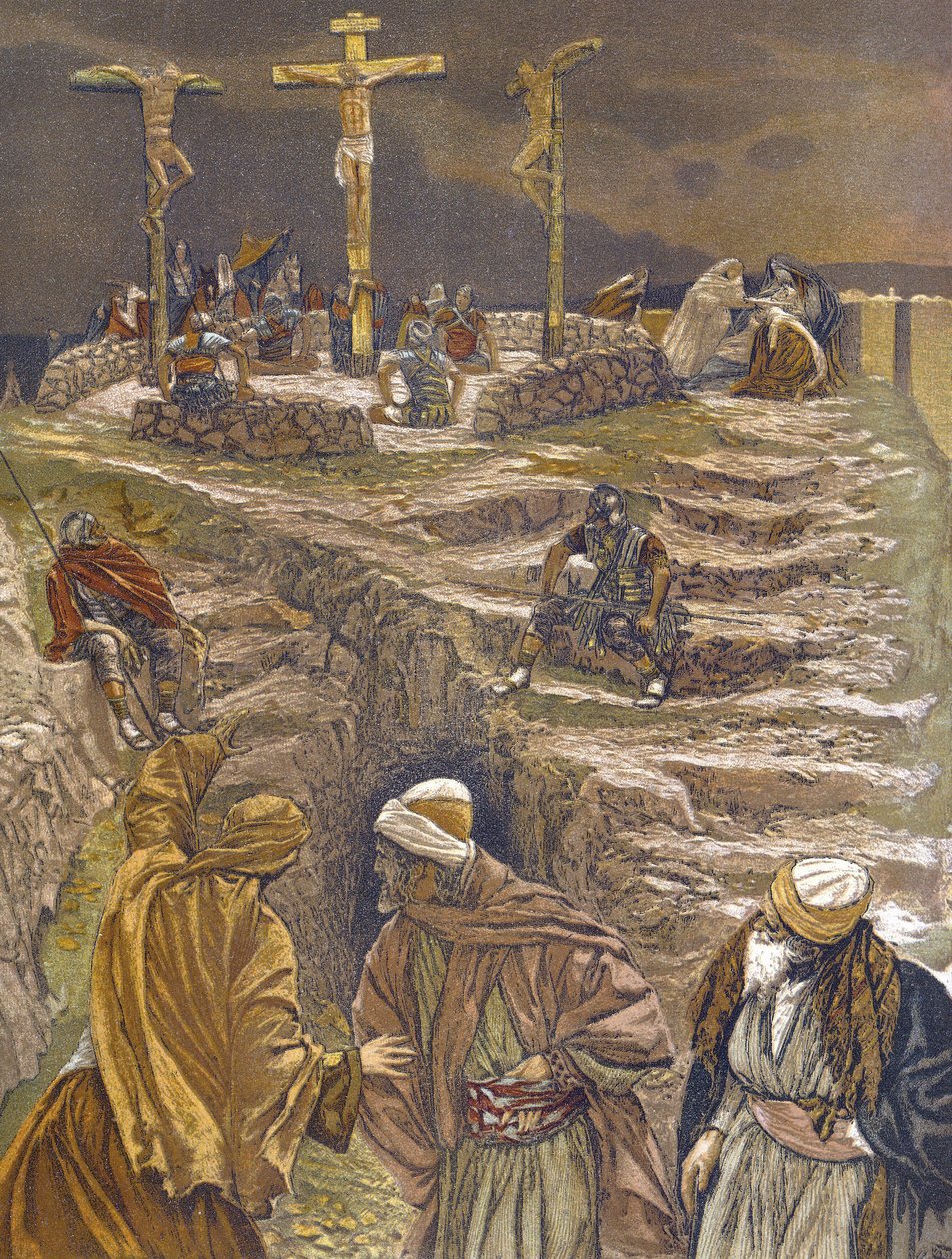Mein Gott! Mein Gott! Warum hast du mich verlassen? - Eloi! Eloi! Lama Sabachthani! - aus „Das Leben unseres Herrn Jesus Christus“ - 1899 von James Tissot - Das Leben unseres Herrn Jesus Christus, von Jacques Joseph (Jacques-Joseph) Tissot genannt James Ti von James Jacques Joseph Tissot