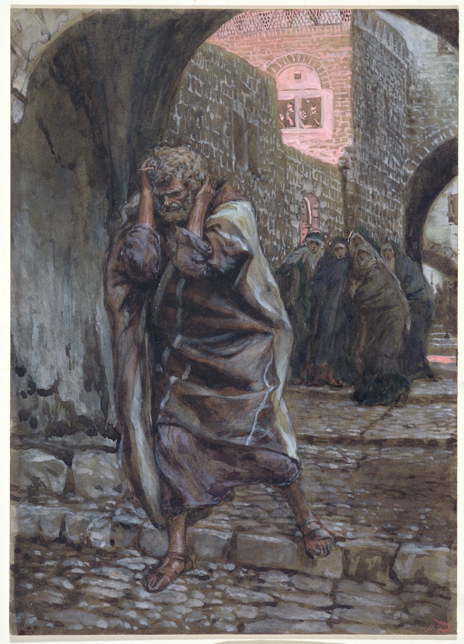 Petrus ging hinaus und weinte bitterlich, Illustration für Das Leben Christi, ca. 1886-94 von James Jacques Joseph Tissot